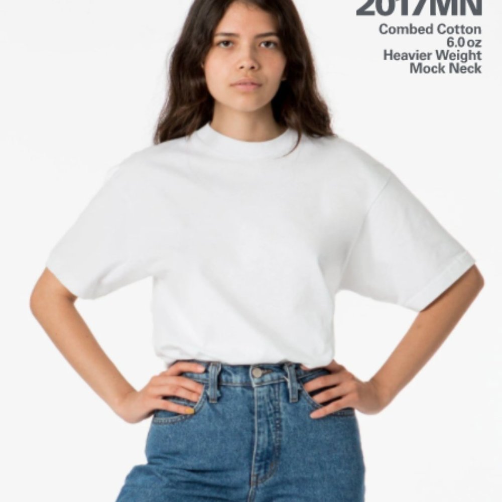 LOS ANGELES APPAREL WOMEN'S MOCKNECK  WHITE XS NWT